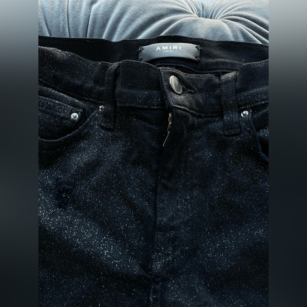 Amiri Women's Black Glitter Thrasher Jeans | Closet Label #120.) - Picture 5 of 16